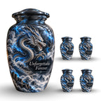fantasy dragon cremation urn with keepsakes, handmade aluminum urn – photo 8