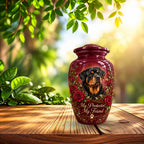 personalized dog photo memorial urn for pet ashes, handmade aluminum pet memorial urn with photo – picture 8