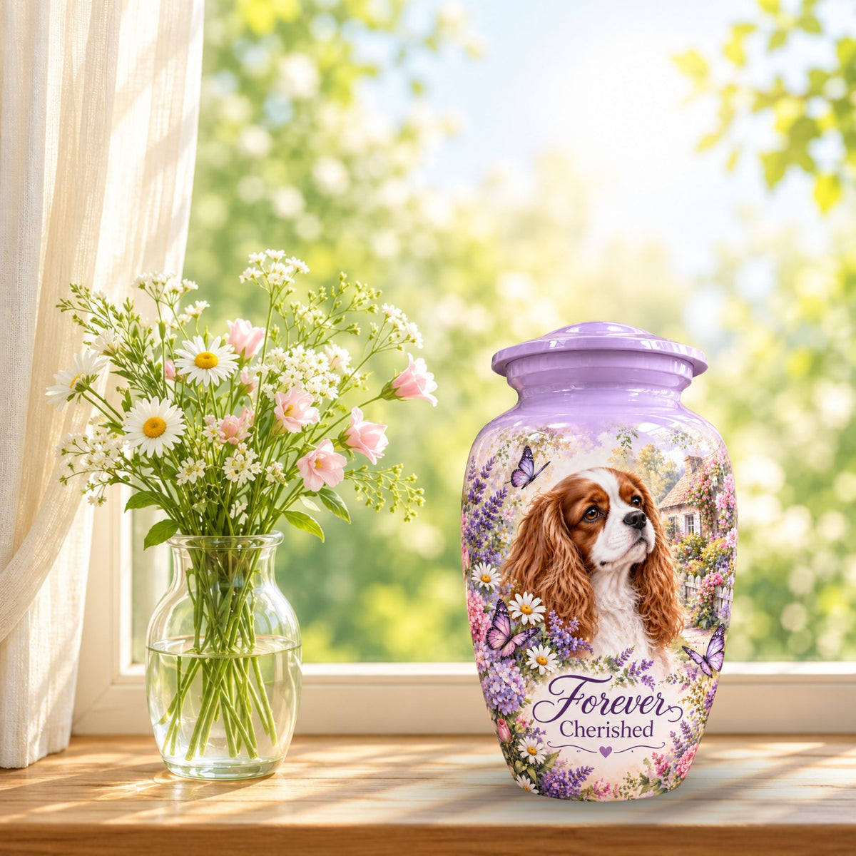 personalized dog photo urn for dog ashes, handmade aluminum pet memorial urn with photo – picture 9