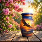 Bald Eagle Cremation Urn for Human Ashes – Personalized Handmade Aluminum Urn