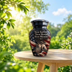 military veteran memorial cremation urn for human ashes, handmade aluminum – photo 9