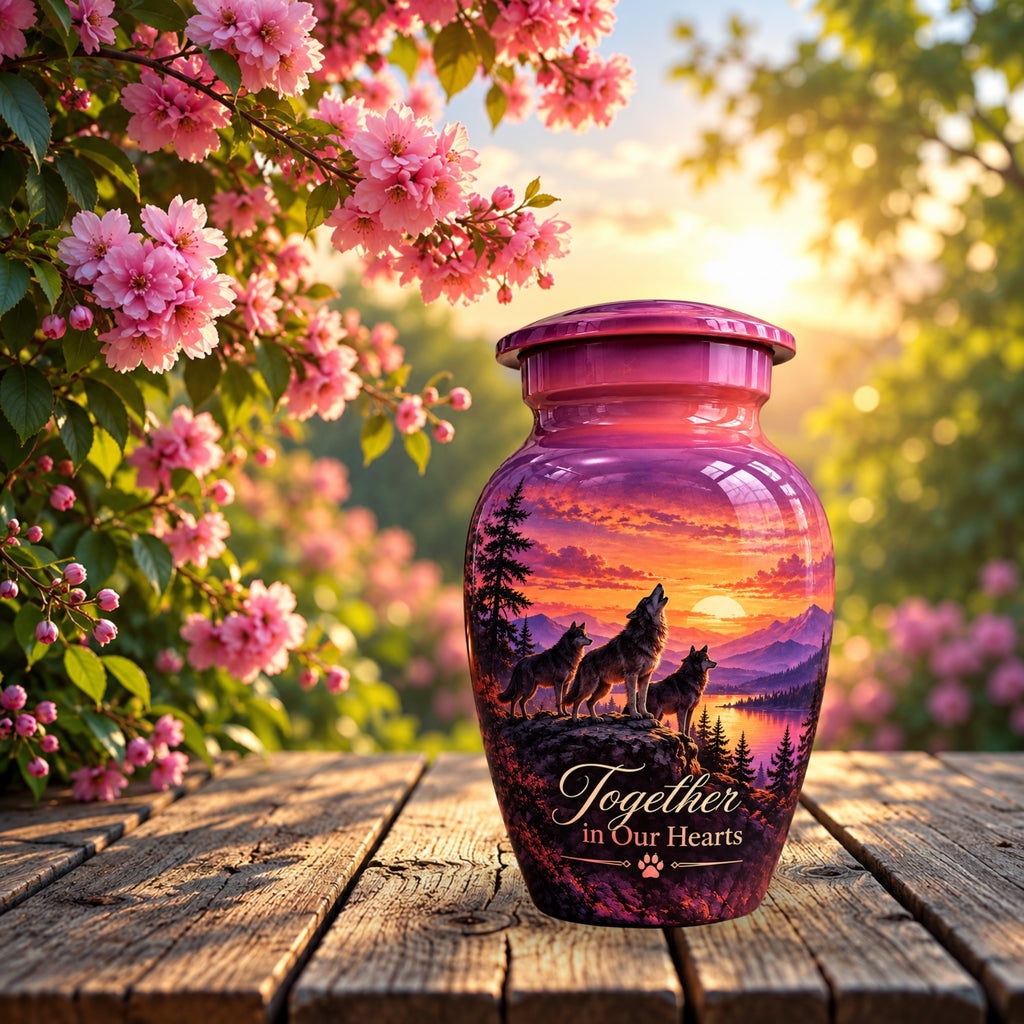 Purple Twilight Cremation Urn for Human Ashes – Personalized Handmade Aluminum Urn