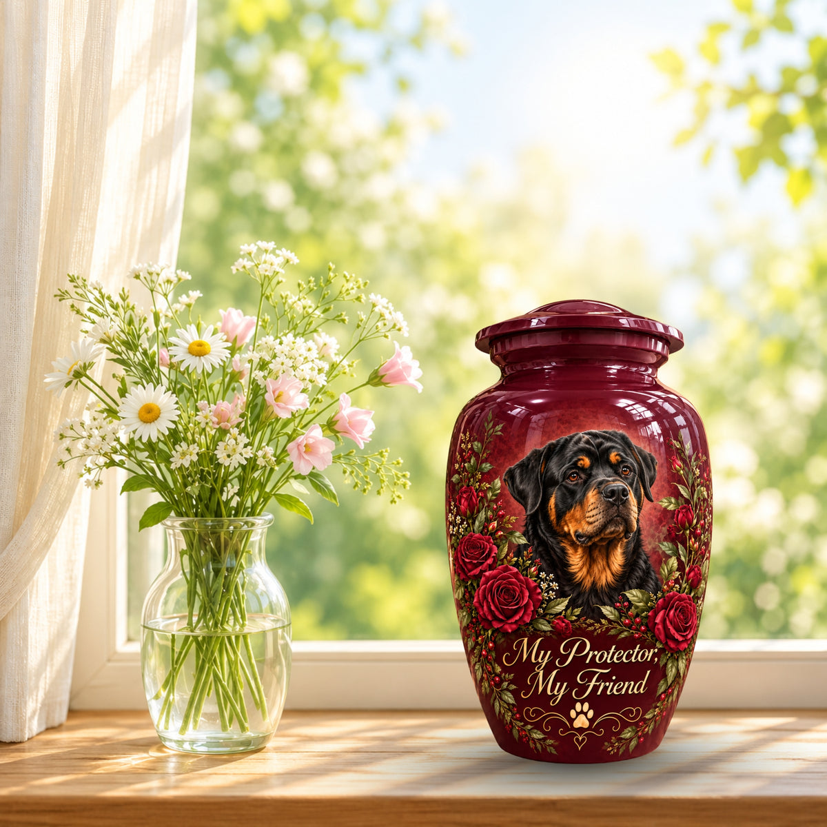 personalized dog photo memorial urn for pet ashes, handmade aluminum pet memorial urn with photo – picture 9