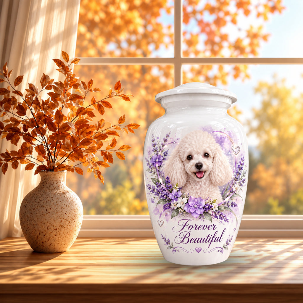 personalized dog memorial cremation urn for dogs, handmade aluminum pet memorial urn with photo – picture 7