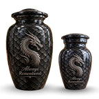 dragon memorial urn for ashes, handmade aluminum urn – photo 7