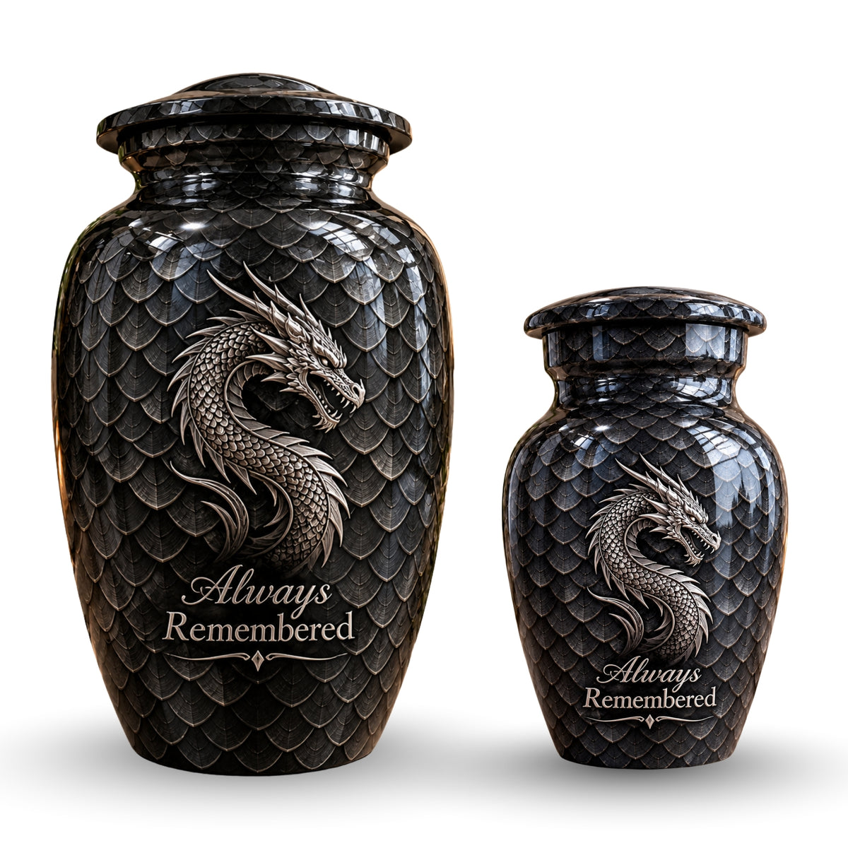 dragon memorial urn for ashes, handmade aluminum urn – photo 7