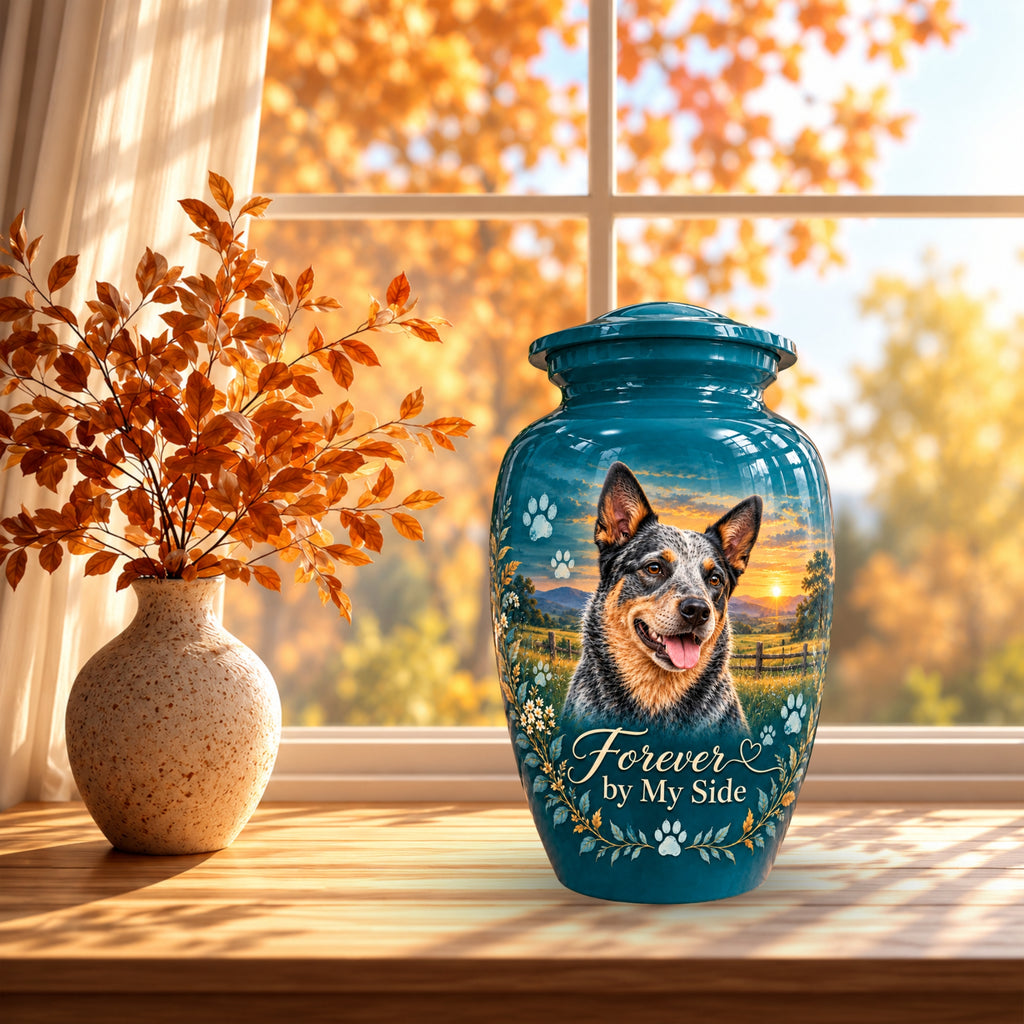 custom pet photo cremation urn for pet ashes, handmade aluminum pet memorial urn with photo – picture 7