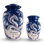 dragon cremation urn for human ashes, handmade aluminum urn – photo 7