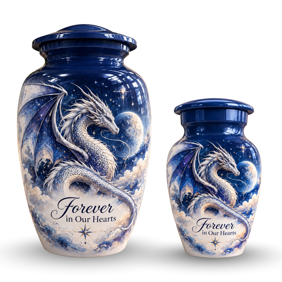 dragon cremation urn for human ashes, handmade aluminum urn – photo 7