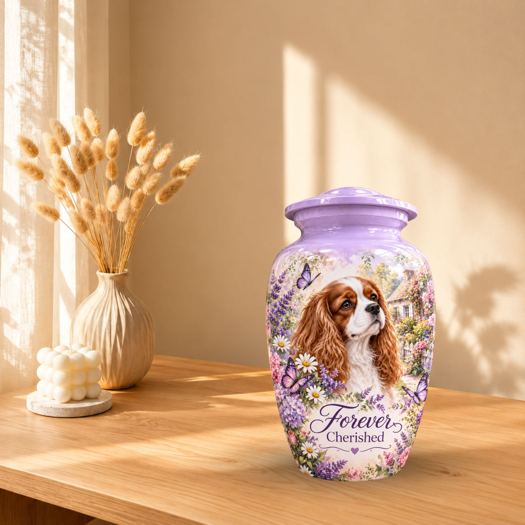 personalized dog photo urn for dog ashes, handmade aluminum pet memorial urn with photo – picture 10