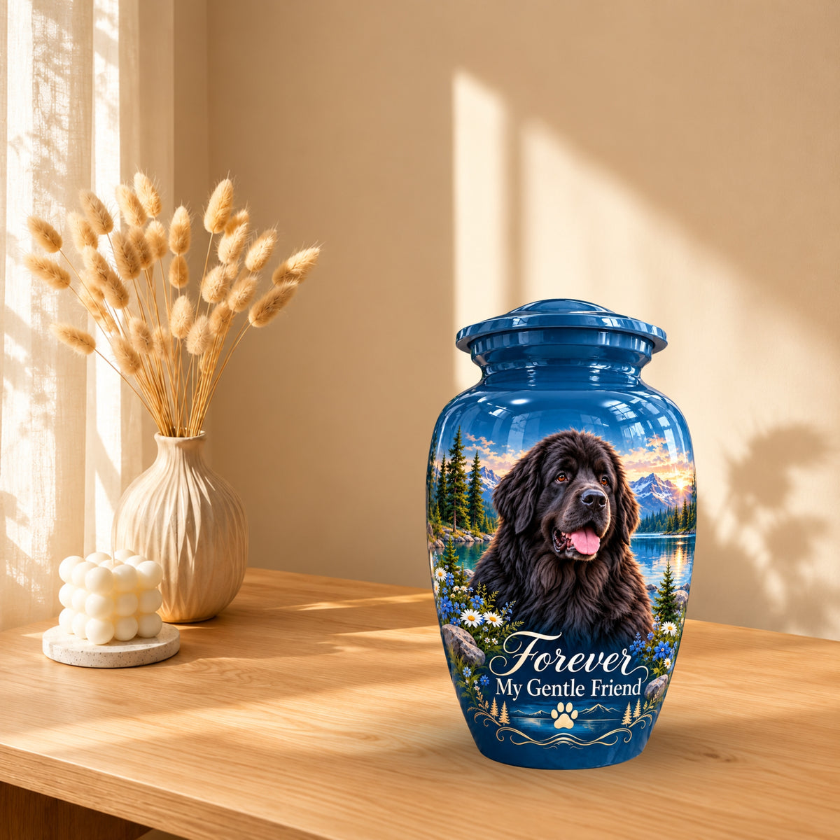 custom pet portrait urn for dog ashes, handmade aluminum pet memorial urn with photo – picture 10