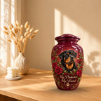 personalized dog photo memorial urn for pet ashes, handmade aluminum pet memorial urn with photo – picture 10