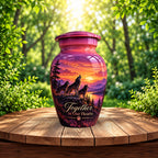 Purple Twilight Cremation Urn for Human Ashes – Personalized Handmade Aluminum Urn