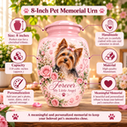 dog memorial photo urn for dog ashes, handmade aluminum pet memorial urn with photo – picture 1