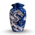 dragon art cremation urn with keepsakes, handmade aluminum urn – photo 1