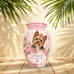 dog memorial photo urn for dog ashes, handmade aluminum pet memorial urn with photo – picture 2