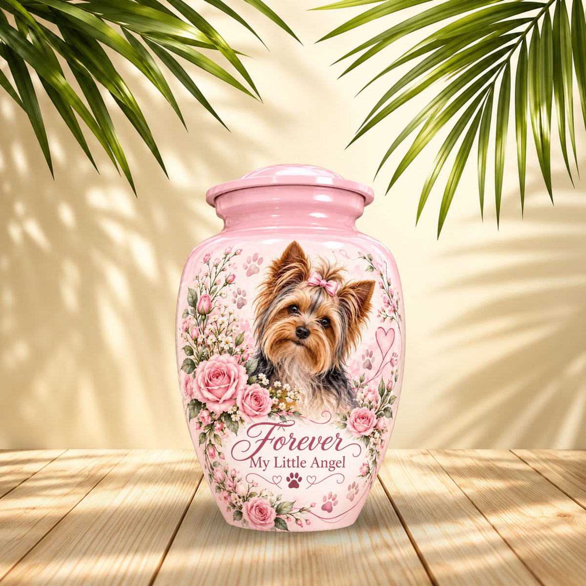 dog memorial photo urn for dog ashes, handmade aluminum pet memorial urn with photo – picture 2