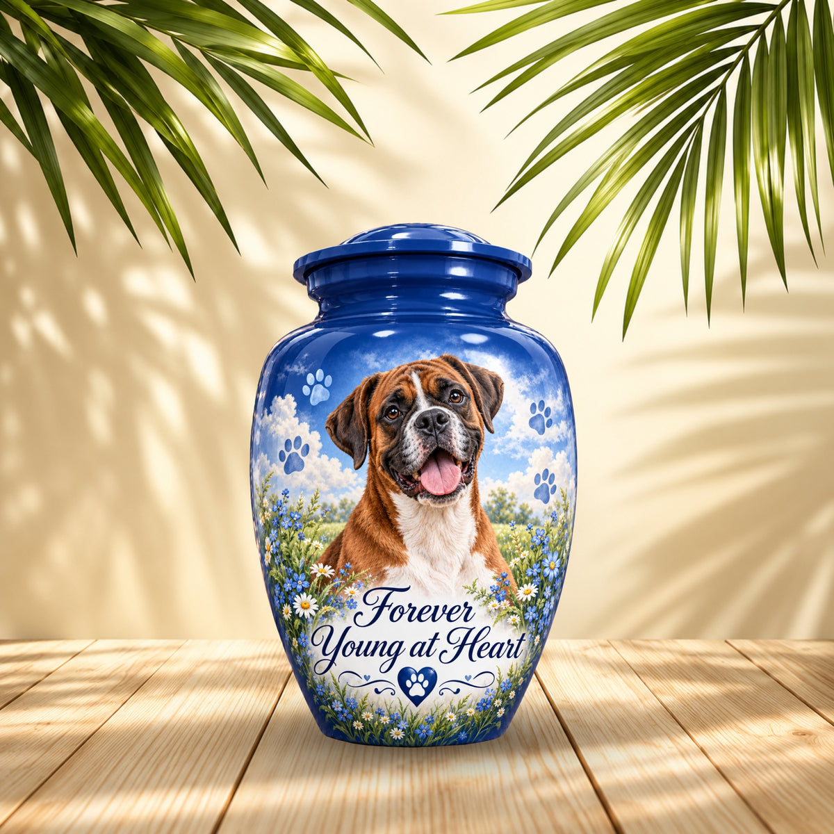 dog memorial photo memorial urn for pet ashes, handmade aluminum pet memorial urn with photo – picture 2