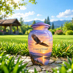"A Legacy of Strength" Bald Eagle Cremation Urn for Human Ashes – Personalized Handmade Aluminum Urn