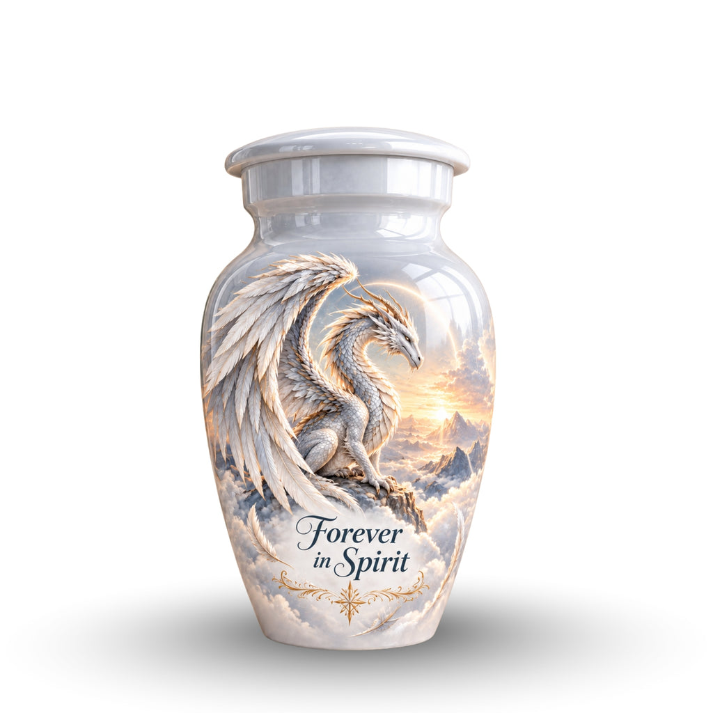 dragon art urn for human ashes, handmade aluminum urn – photo 4