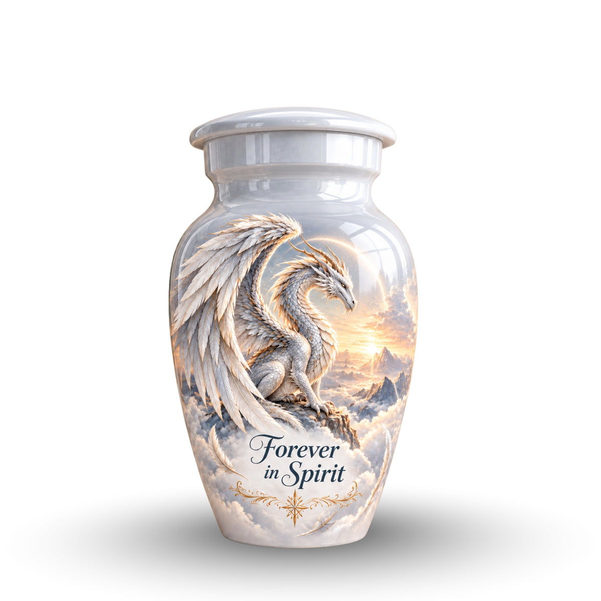 dragon art urn for human ashes, handmade aluminum urn – photo 4