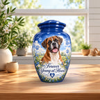 dog memorial photo memorial urn for pet ashes, handmade aluminum pet memorial urn with photo – picture 4