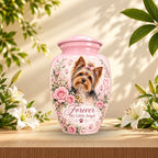 dog memorial photo urn for dog ashes, handmade aluminum pet memorial urn with photo – picture 5