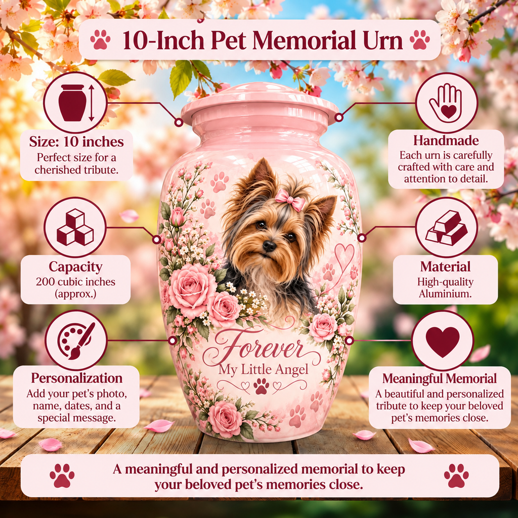 dog memorial photo urn for dog ashes, handmade aluminum pet memorial urn with photo – picture 6
