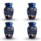 police officer tribute cremation urn for human ashes, handmade aluminum – photo 6