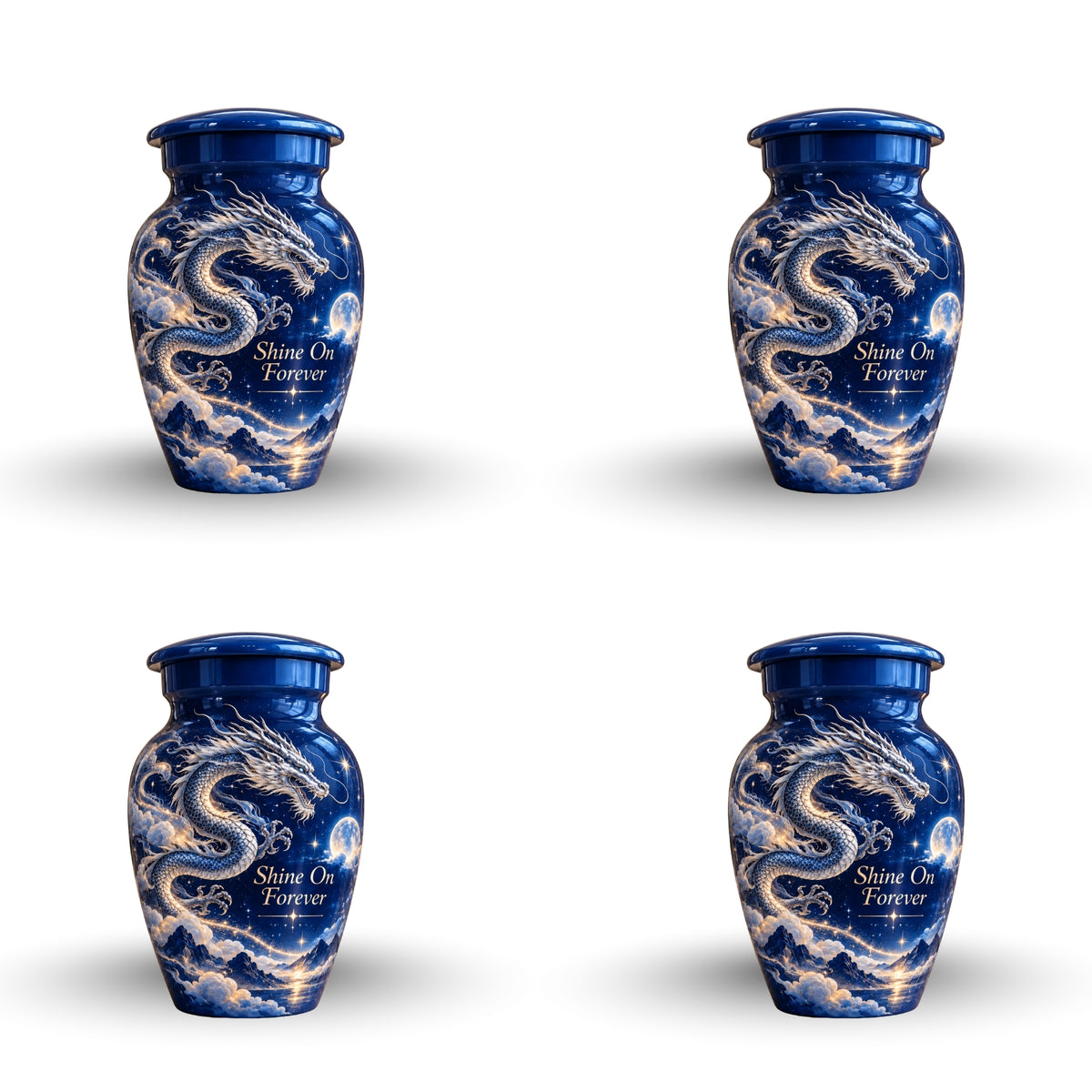 dragon art cremation urn with keepsakes, handmade aluminum urn – photo 6