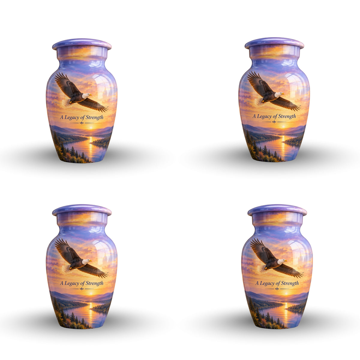 "A Legacy of Strength" Bald Eagle Cremation Urn for Human Ashes – Personalized Handmade Aluminum Urn