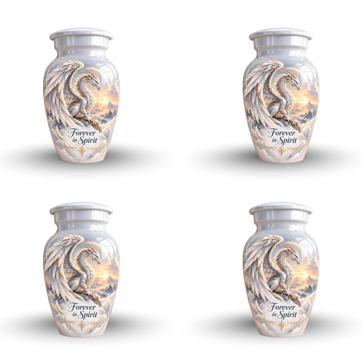 dragon art urn for human ashes, handmade aluminum urn – photo 6