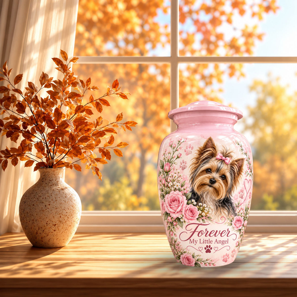 dog memorial photo urn for dog ashes, handmade aluminum pet memorial urn with photo – picture 7