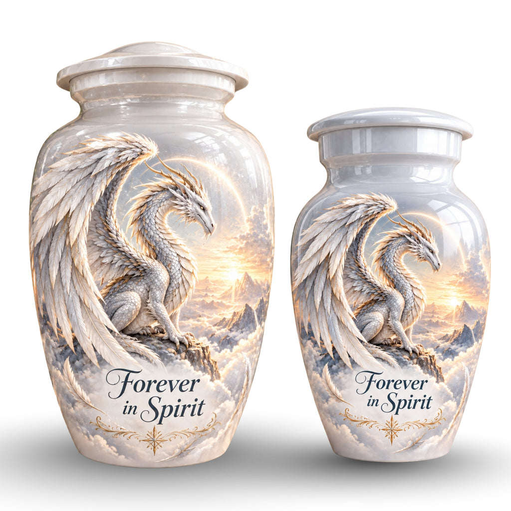 dragon art urn for human ashes, handmade aluminum urn – photo 7