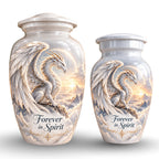 dragon art urn for human ashes, handmade aluminum urn – photo 7
