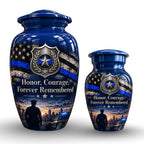 police officer tribute cremation urn for human ashes, handmade aluminum – photo 7