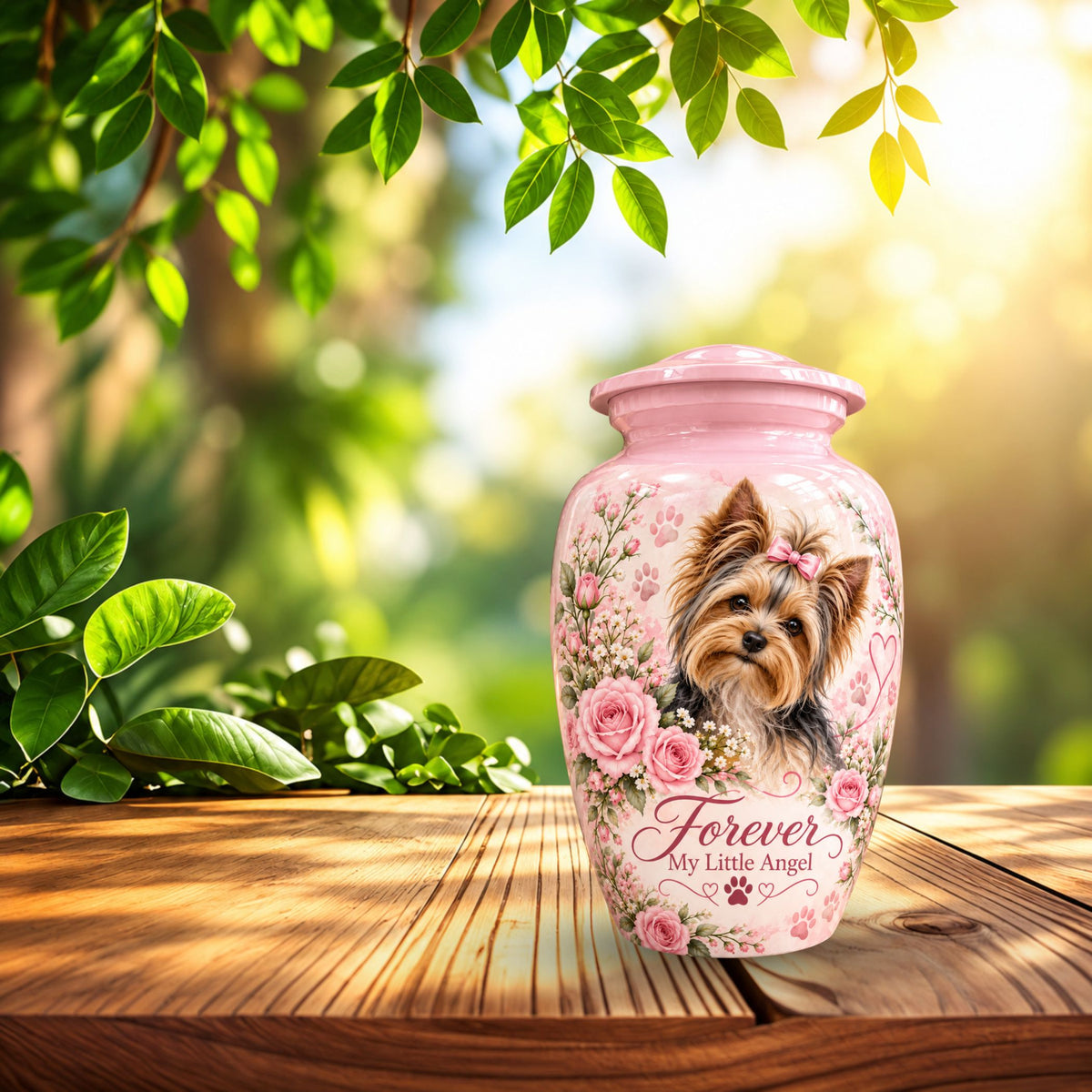 dog memorial photo urn for dog ashes, handmade aluminum pet memorial urn with photo – picture 8