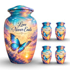 Butterfly in the Clouds Cremation Urn for Human Ashes – Personalized Handmade Aluminum Urn
