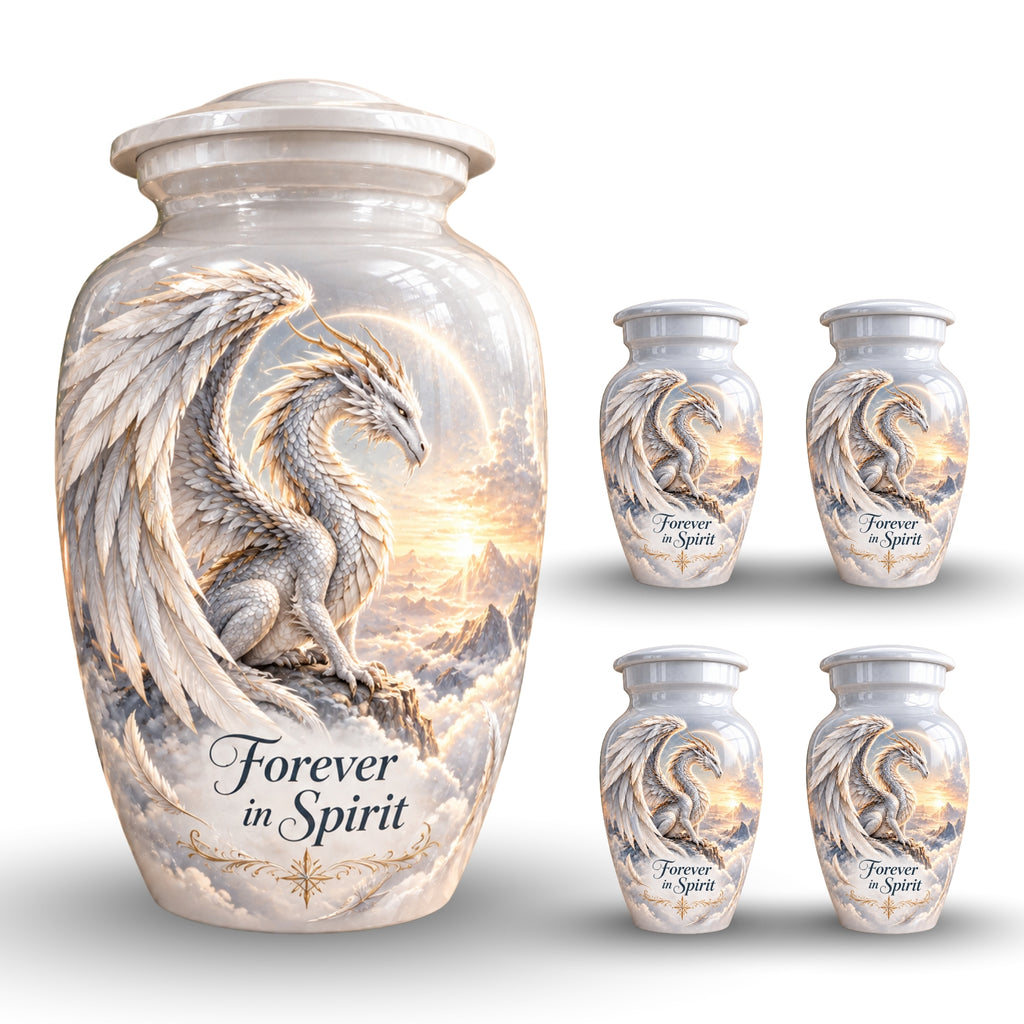 dragon art urn for human ashes, handmade aluminum urn – photo 8