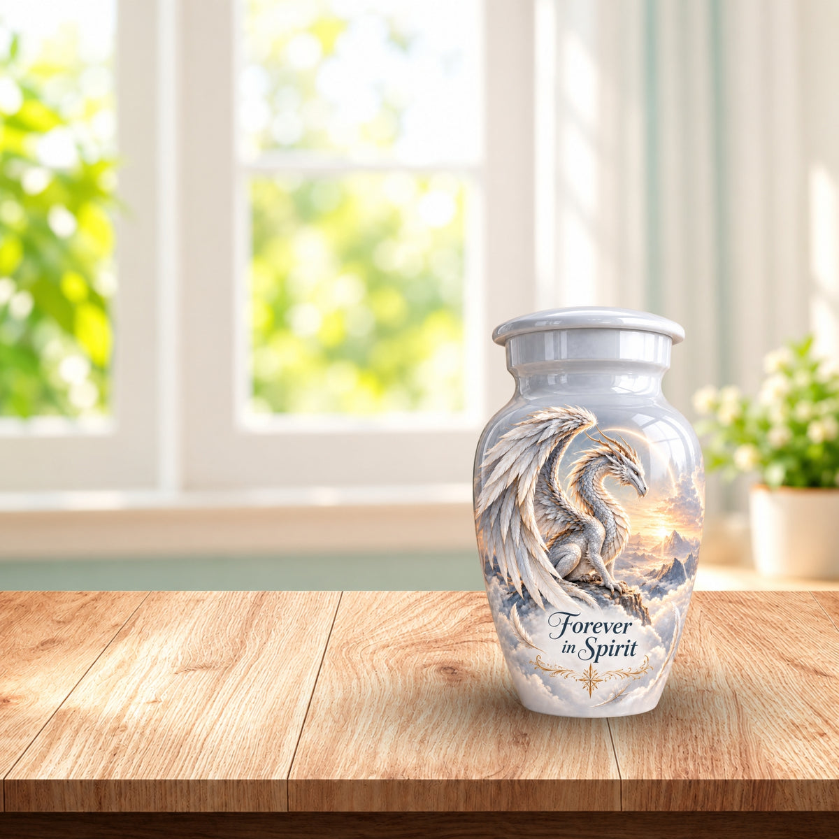 dragon art urn for human ashes, handmade aluminum urn – photo 9