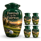 green fairway golf ball cremation urn for human ashes, handmade aluminum – photo 8