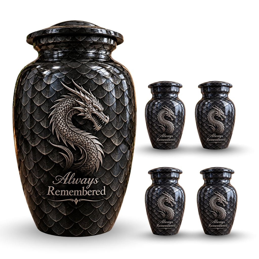 dragon memorial urn for ashes, handmade aluminum urn – photo 8