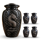 dragon memorial urn for ashes, handmade aluminum urn – photo 8