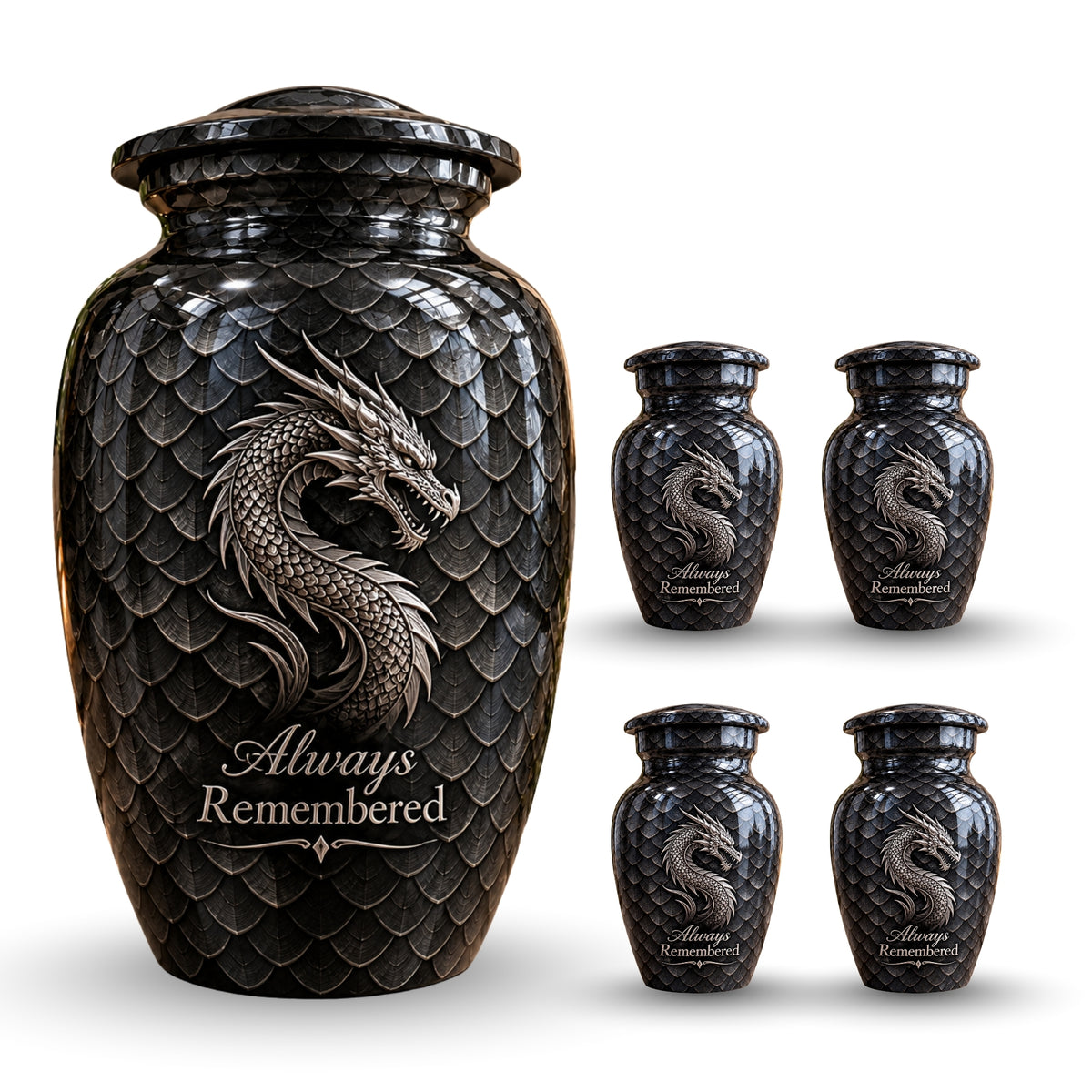 dragon memorial urn for ashes, handmade aluminum urn – photo 8