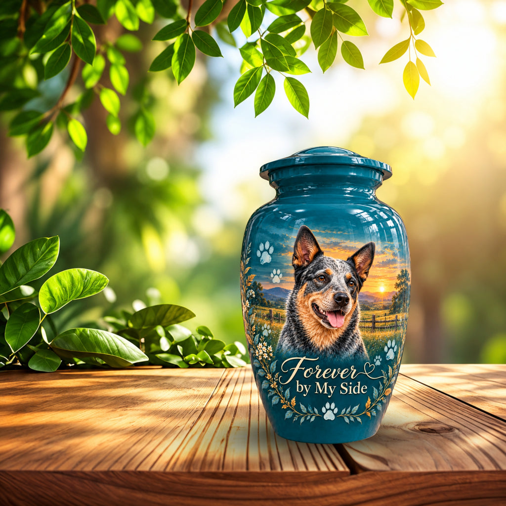 custom pet photo cremation urn for pet ashes, handmade aluminum pet memorial urn with photo – picture 8