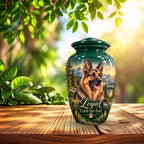 personalized dog memorial urn for dog ashes, handmade aluminum pet memorial urn with photo – picture 8