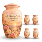 Rose Garden Sunset Cremation Urn for Human Ashes – Personalized Handmade Aluminum Urn