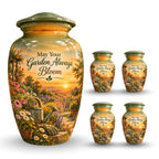 Peaceful Garden Sunset Cremation Urn for Human Ashes – Personalized Handmade Aluminum Urn