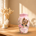 dog memorial photo urn for dog ashes, handmade aluminum pet memorial urn with photo – picture 10