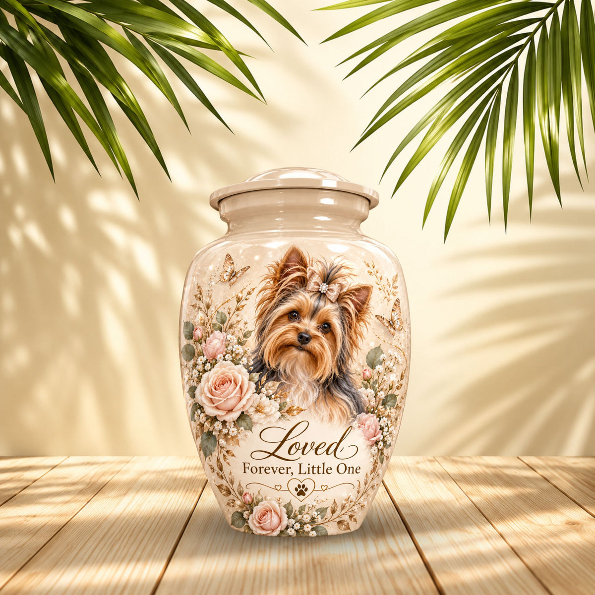 custom dog portrait urn for dog ashes, handmade aluminum pet memorial urn with photo – picture 2